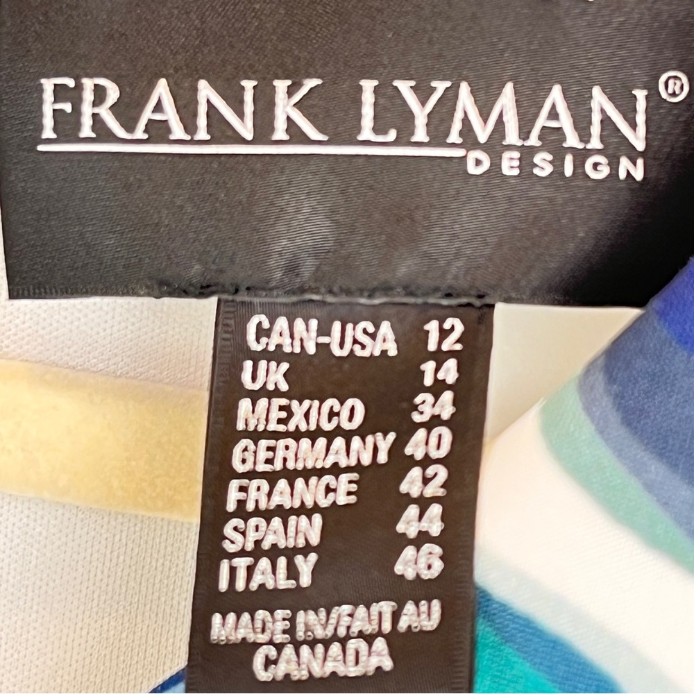 Frank Lyman Design Watercolor Floral Sleeveless Sheath Dress Midi Sz 12 - Picture 8 of 8